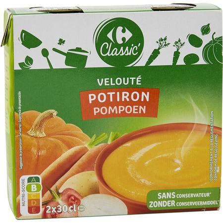 Carrefour Classic' - Soupe velouté potiron (2 pièces, 300 ml)