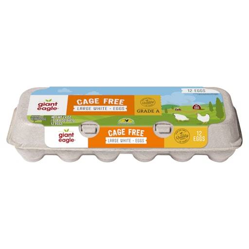 Giant Eagle Cage Free White Eggs (large)(12 ct)