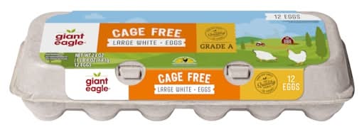 Giant Eagle Cage Free White Eggs, Large (24 oz, 12 ct)