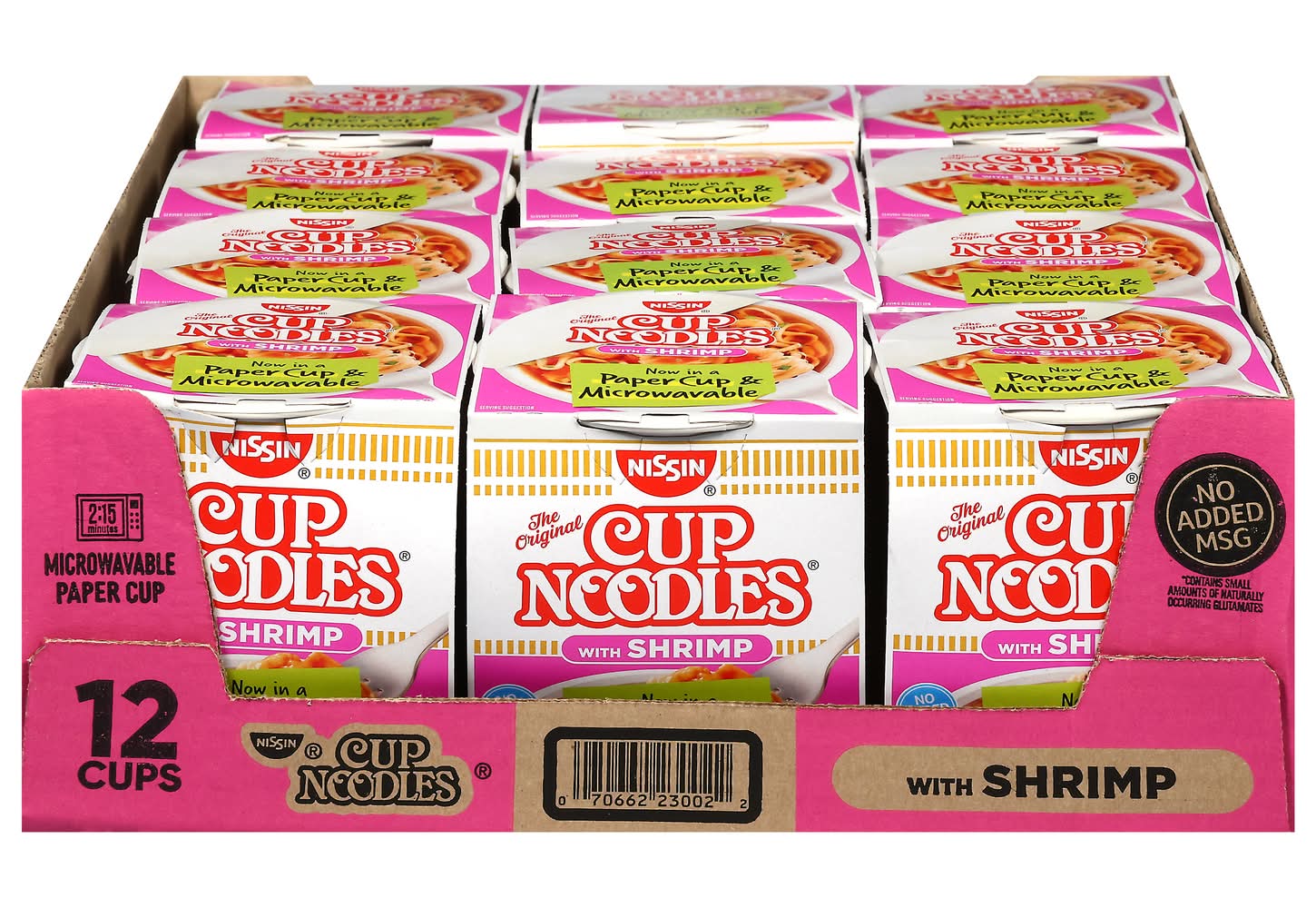 Nissin Ramen Noodle Soup Cups, Shrimp (12 x 2.25 oz)