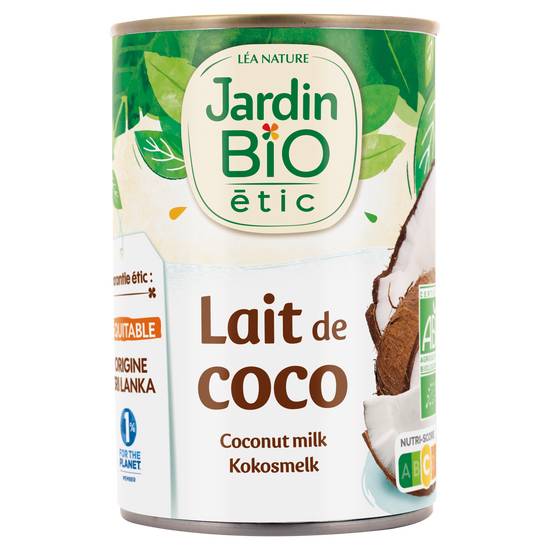Jardin Bio Étic - Lait de coco bio (400 ml)