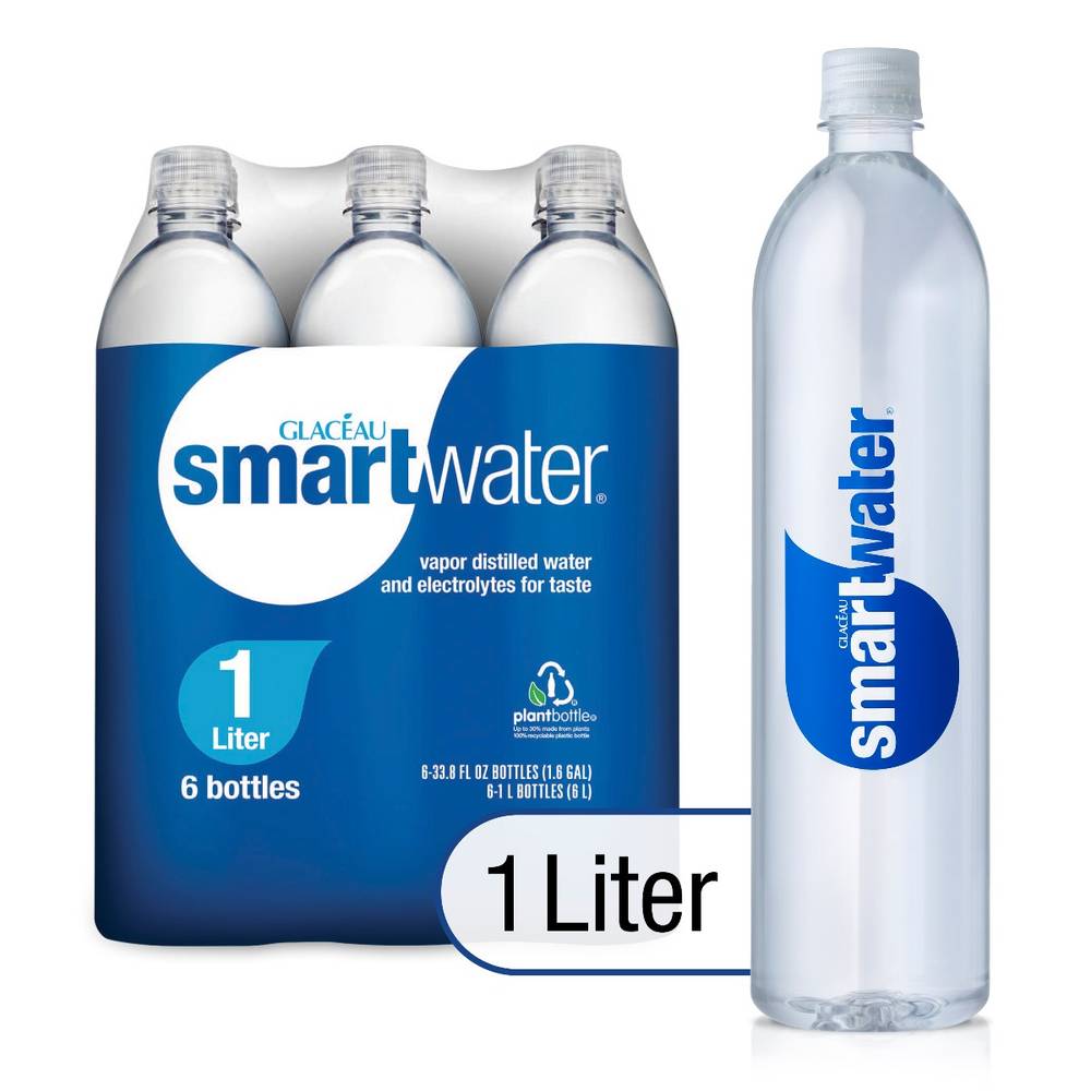 Smartwater 33.8 fl oz, 6 Pack (1X12|1 Unit per Case)