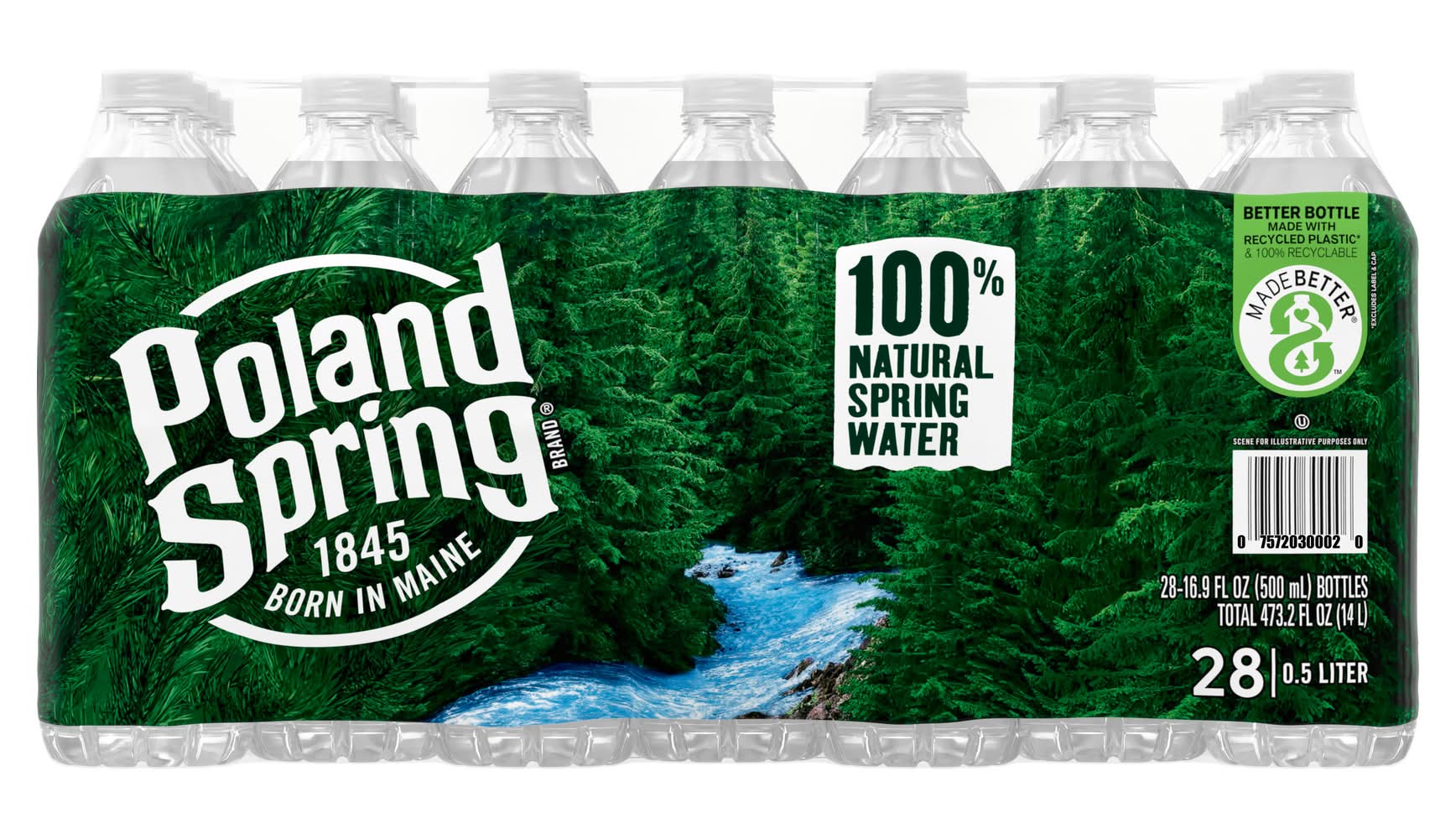 Poland Spring 100% Natural Water (28 x 16.9 fl oz)