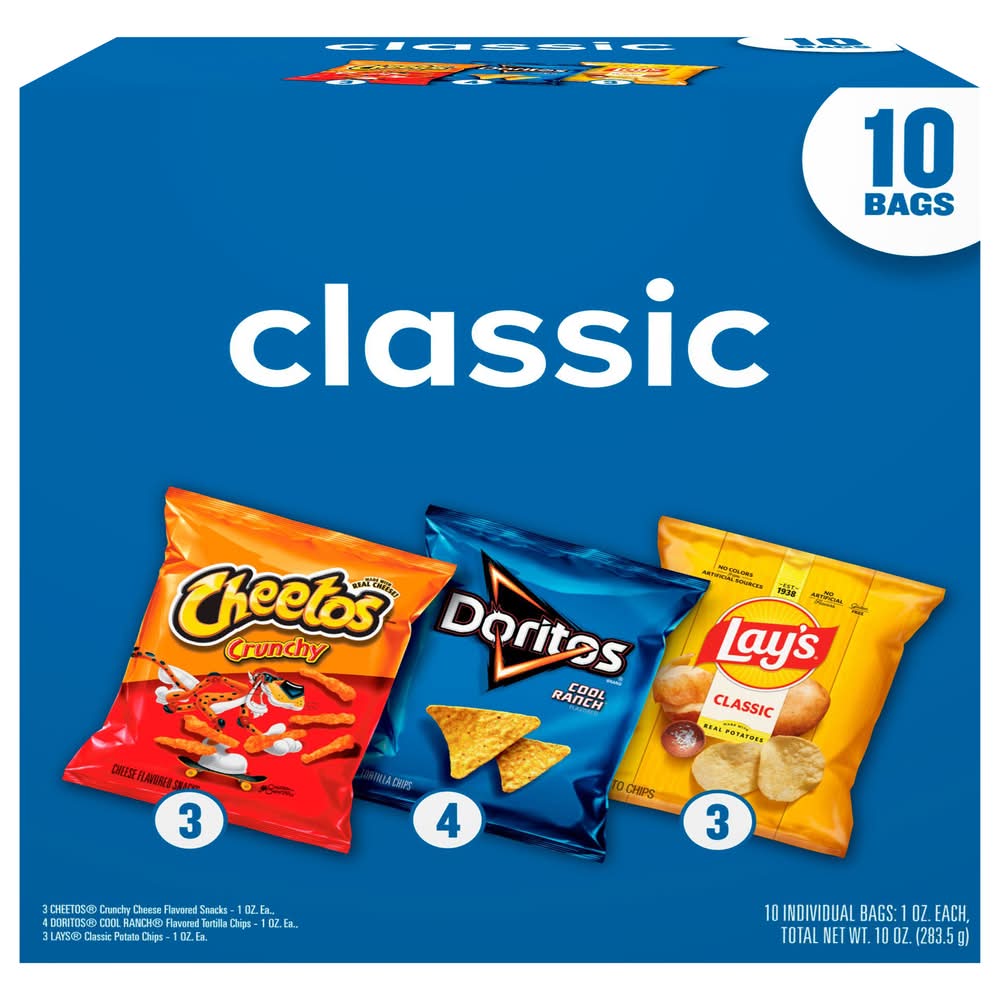 Frito-Lay Mix Snacks Variety pack, Classic (10 x 1 oz)