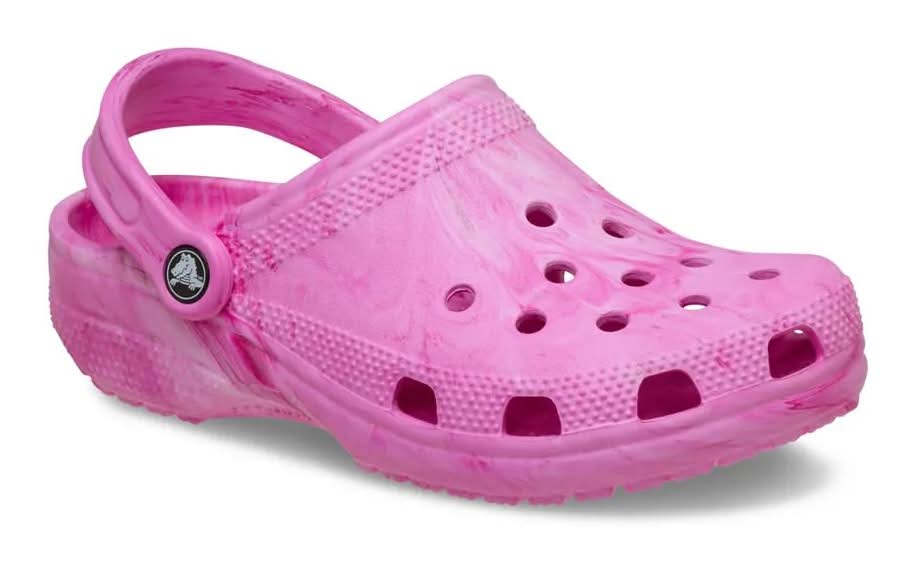 Crocs Classic Watercolor Marbled Clog - Kids (Pink Marble Medium - 1 Youth)