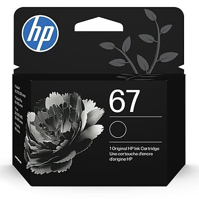 HP 67 Black Standard Yield Ink Cartridge, Prints Up to 120 Pages (3YM56AN#140)