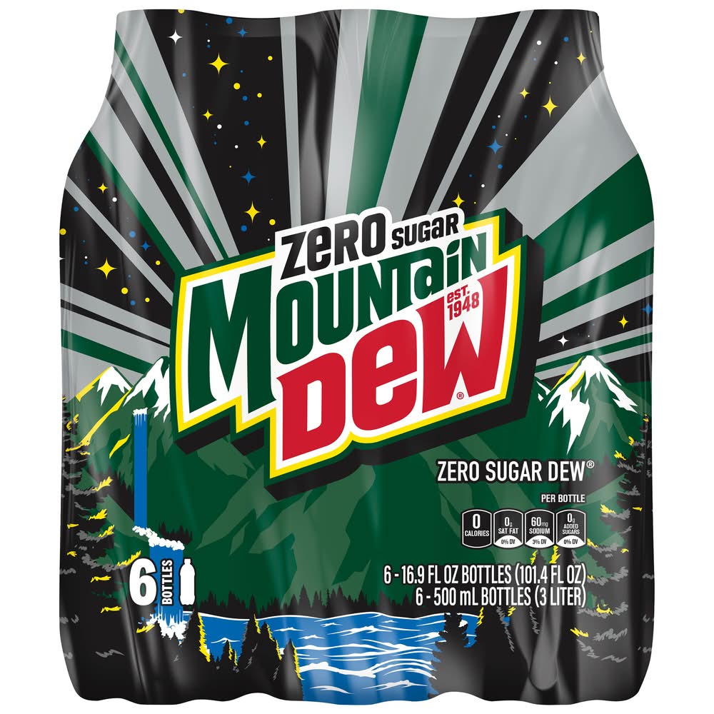 Mountain Dew Zero Sugar Soda (6 x 16.9 fl oz)