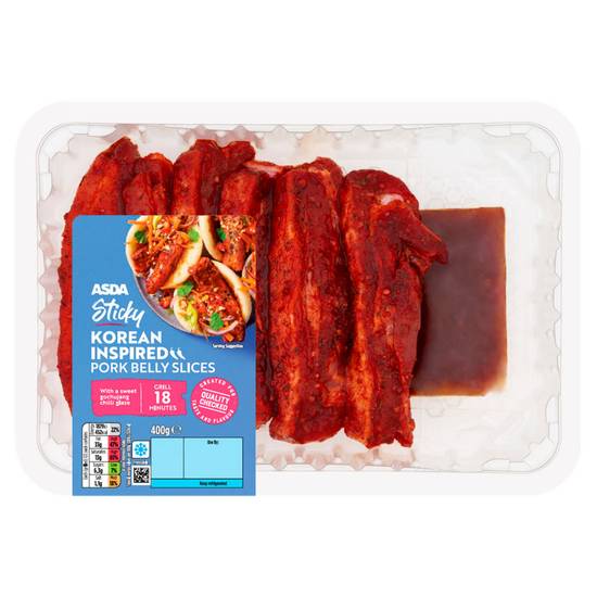 Asda Sticky Korean Inspired Pork Belly Slices 400g