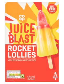 Co-op Rocket Lollies 8 x 58ml (464ml)