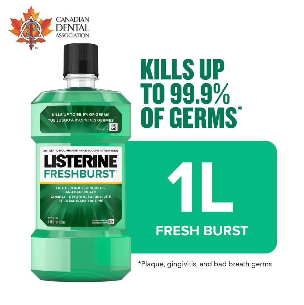 Listerine Antiseptic Mouthwash, Fresh Burst (1 L)