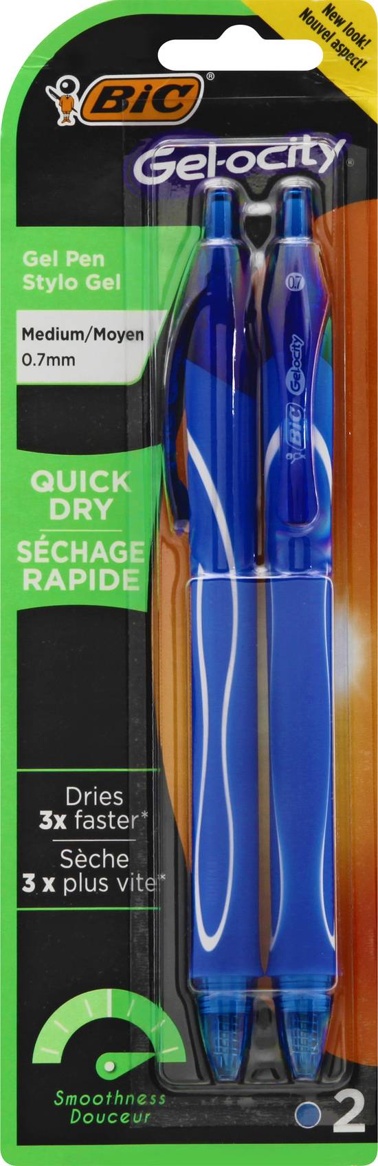 Bic 0.7 mm Gel-Ocity Medium Blue Gel Pens (2 pens)