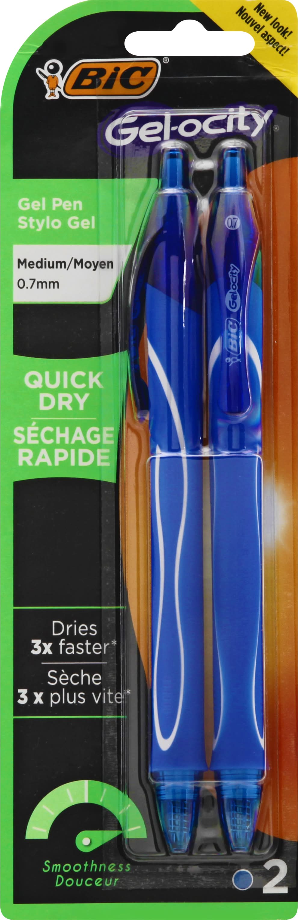 BiC 0.7 Mm Gel-Ocity Medium Blue Gel Pens (1.6 oz)