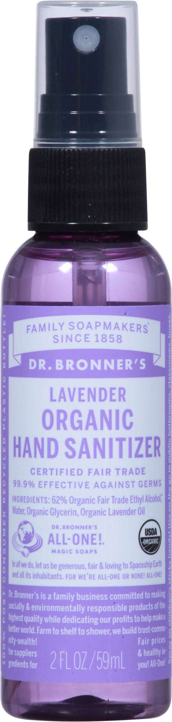 Dr. Bronner's Organic Lavender Hand Sanitizer (2 fl oz)