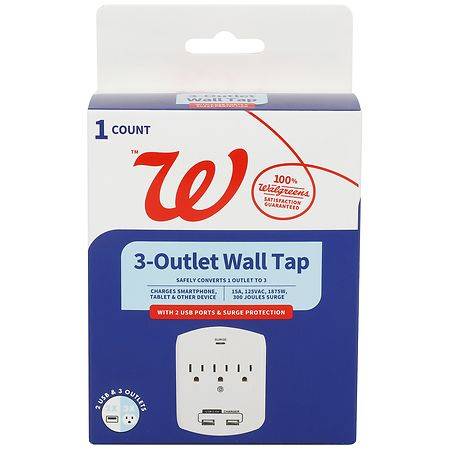 Complete Home Wall Tap 3 Outlet With 2 Usb Ports