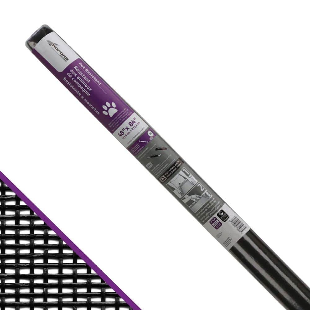 Saint-Gobain Adfors 48 In. X 84 In. Charcoal Polyester Pet Resistant Screen Roll For Windows And Door