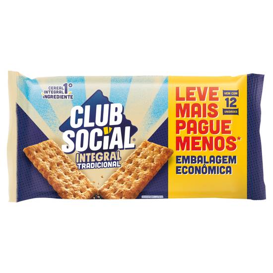 Club social biscoito salgado integral tradicional (288 g)