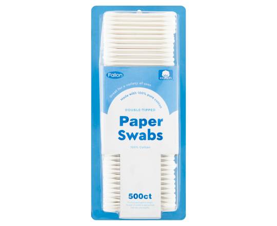 Fallon 100% Cotton Double-Tipped Paper Swabs (500 ct)