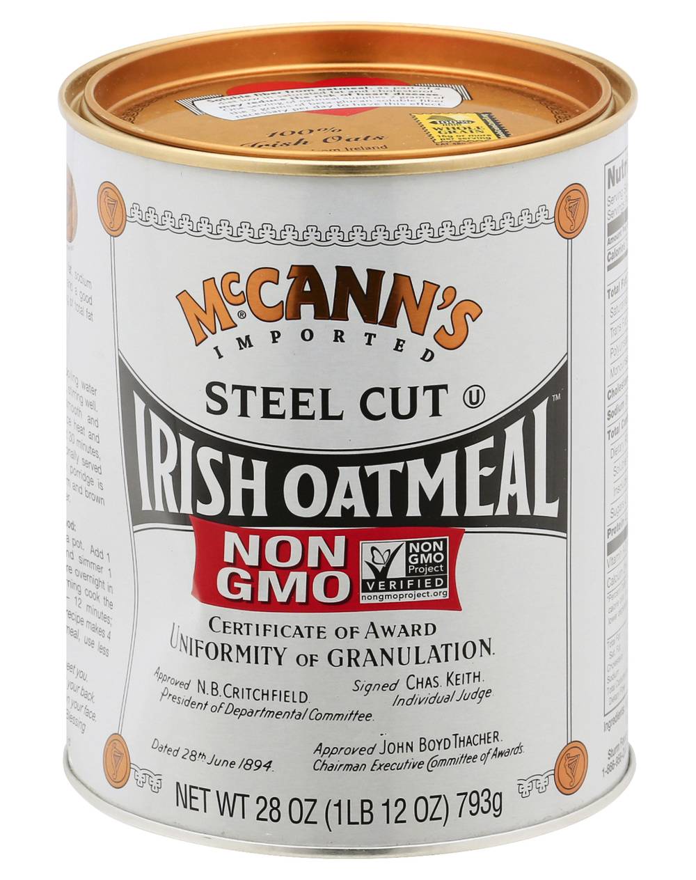 McCann's Steel Cut Irish Oatmeal (28 oz)