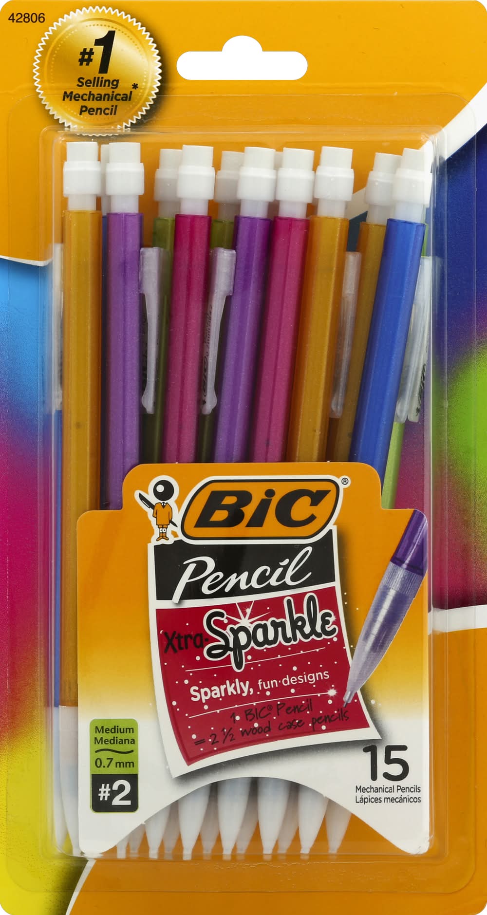 BiC Medium (0.7 mm), xtra sparkle mechanical pencils (0.01 oz)