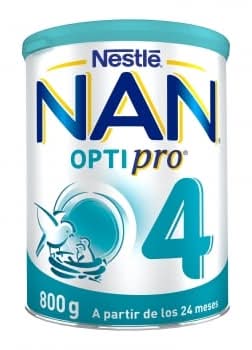 Leche infantil de crecimiento desde los 24 meses en polvo Nestlé Nan Optipro 4 lata 800 g.