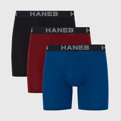 Hanes Premium Comfort Flex Fit Boxer Briefs, Large, Assorted (3 ct)
