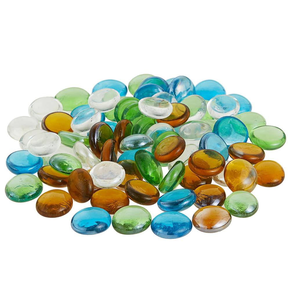 Top Fin® Smooth Glass Gem Aquarium Décor - Blue Mix (Color: Blue, Size: 12 Oz)