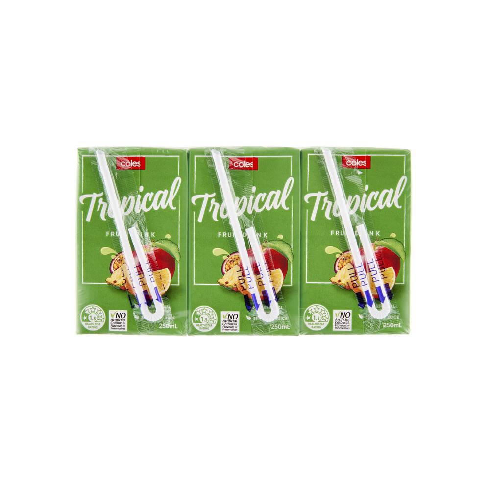 Coles Tropical Fruit Drink Multipack 250ml (6 pack)