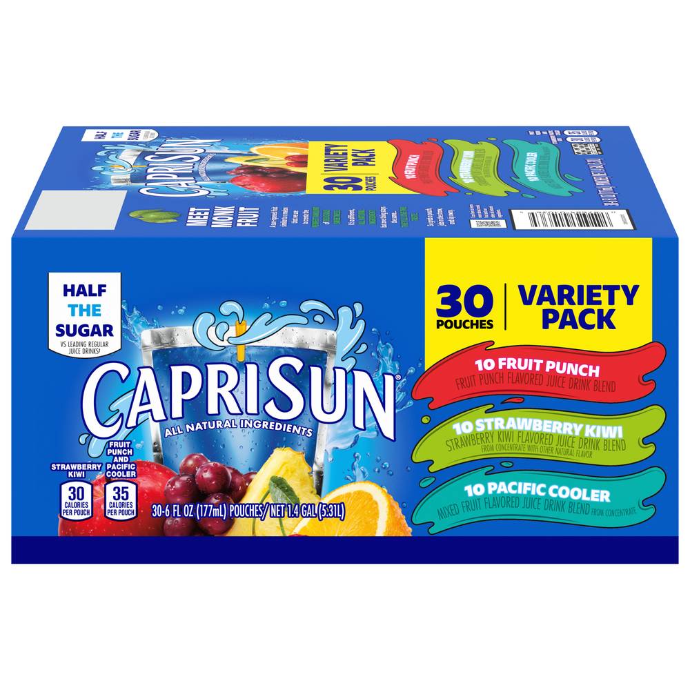 Capri Sun Juice Drink (30 ct, 6 fl oz) (fruit punch/strawberry kiwi/pacific cooler)