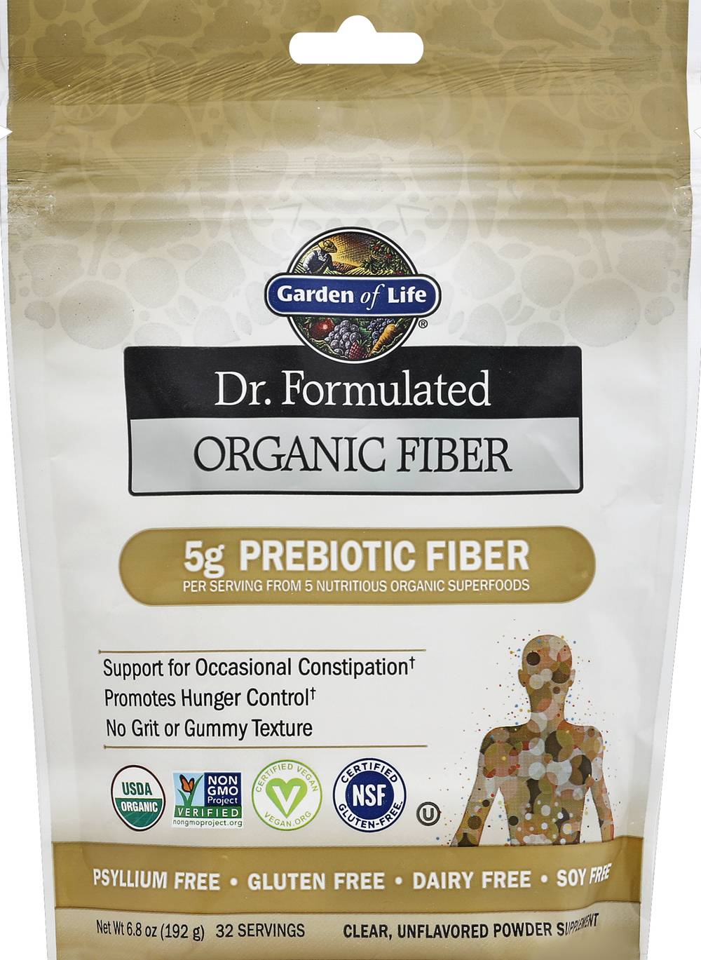 Garden of Life Dr. Formulated Organic 5g Prebiotic Fiber Powder (6.8 oz)