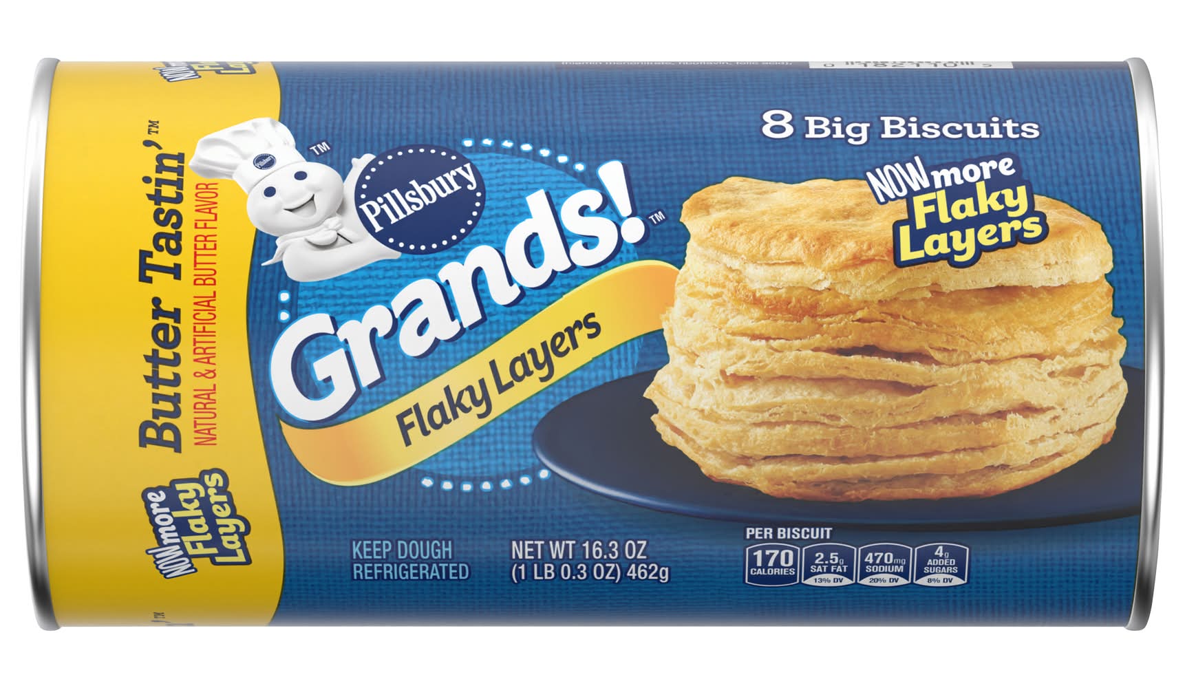 Pillsbury Butter Tastin Flaky Layer Biscuits (16.3 oz, 8 ct)