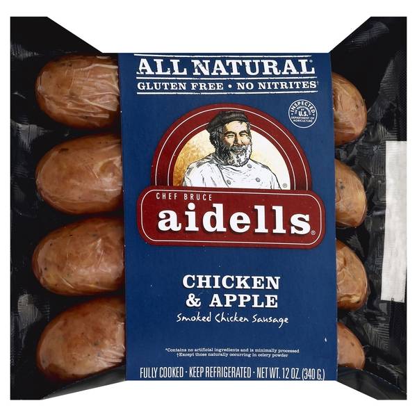 aidells All Natural Sausage, Chicken - Apple Smoked (12 oz, 4 ct)