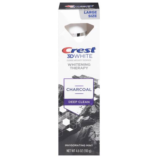 Crest 3d White Whitening Therapy Charcoal Deep Clean Invigorating Mint Toothpaste Large Size (L)