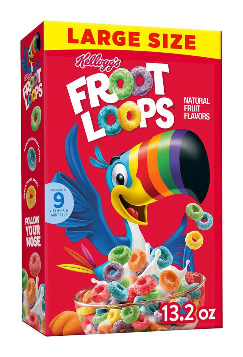 Kellogg'S Froot Loops Sweetened Multigrain Cereal Large Size 13.2 Oz