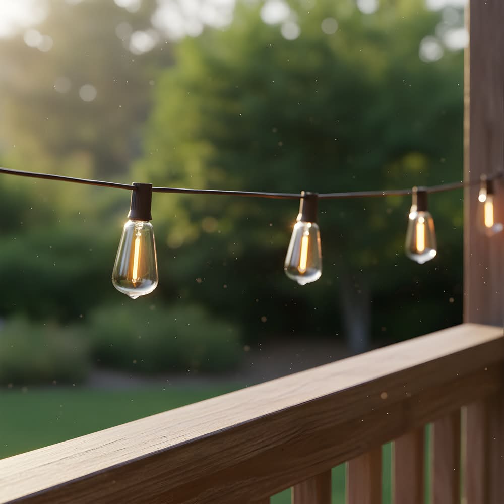 Harbor Breeze 12-ft Plug-in Brown Indoor/Outdoor String Light with 10 White -Light LED Edison Bulbs