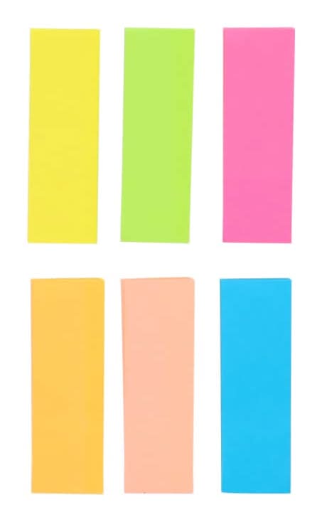Jot Narrow Sticky Note Pads, 2.4x0.79 in, Assorted (300 ct)