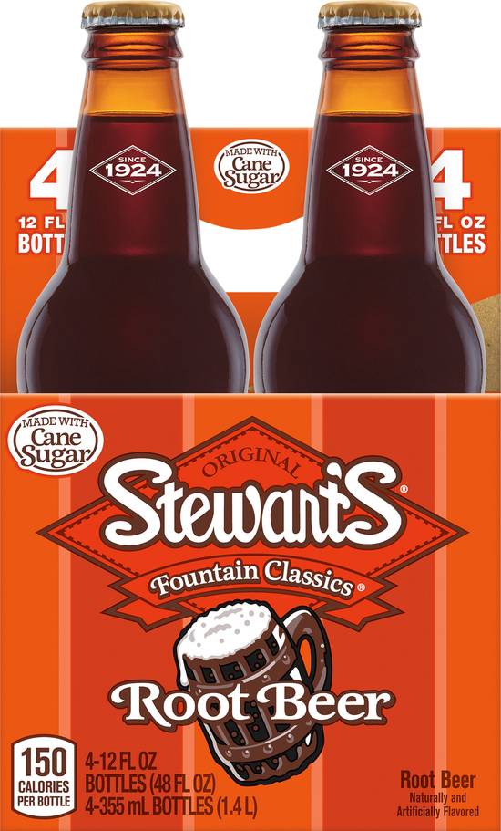 Stewart's Fountain Classic Root Beer (4 pack, 12 fl oz)
