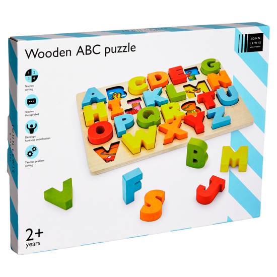 John Lewis & Partners Wooden Abc Puzzle 2+ Years