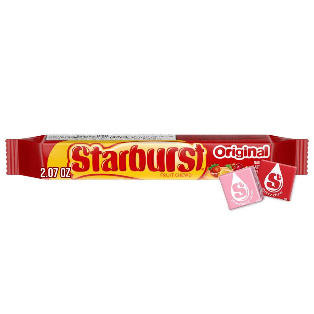 Starburst, Original Fruit Chews Chewy Candy, Full Size, 2.07 Oz