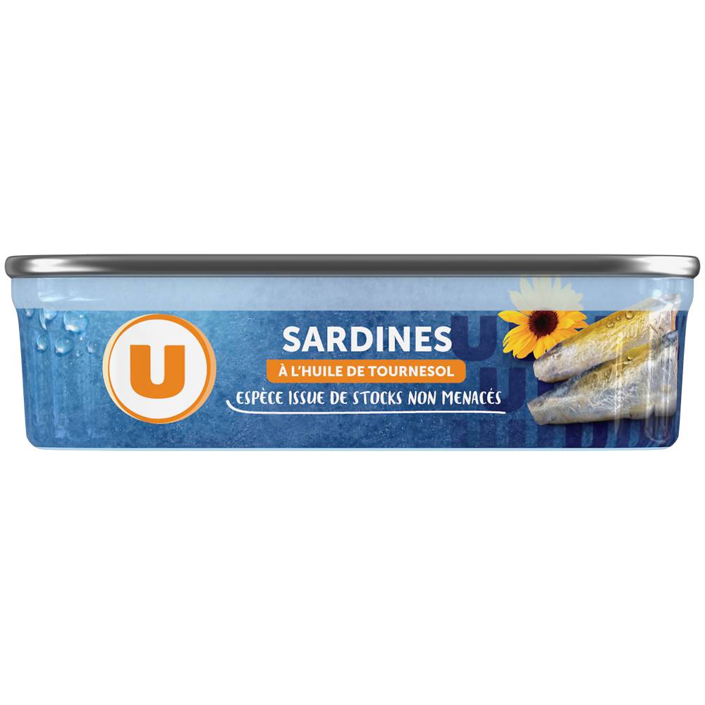 Les Produits U - Sardines à l'hile de tournesol (135g)