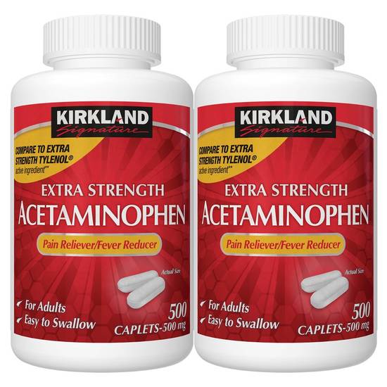 Kirkland Signature Extra Strength Acetaminophen 500 mg Caplets (1000 ct)