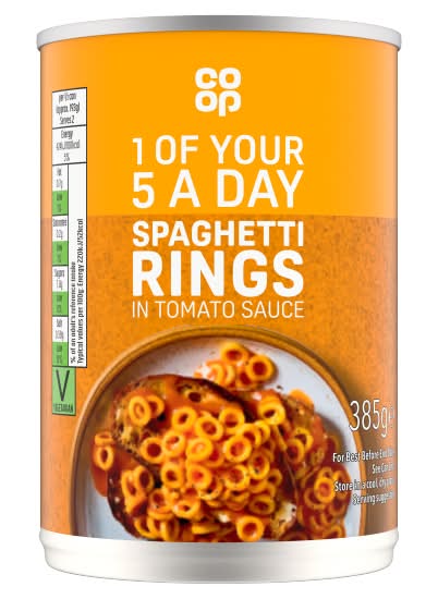 Co-op Spaghetti Rings in Tomato Sauce (385g)