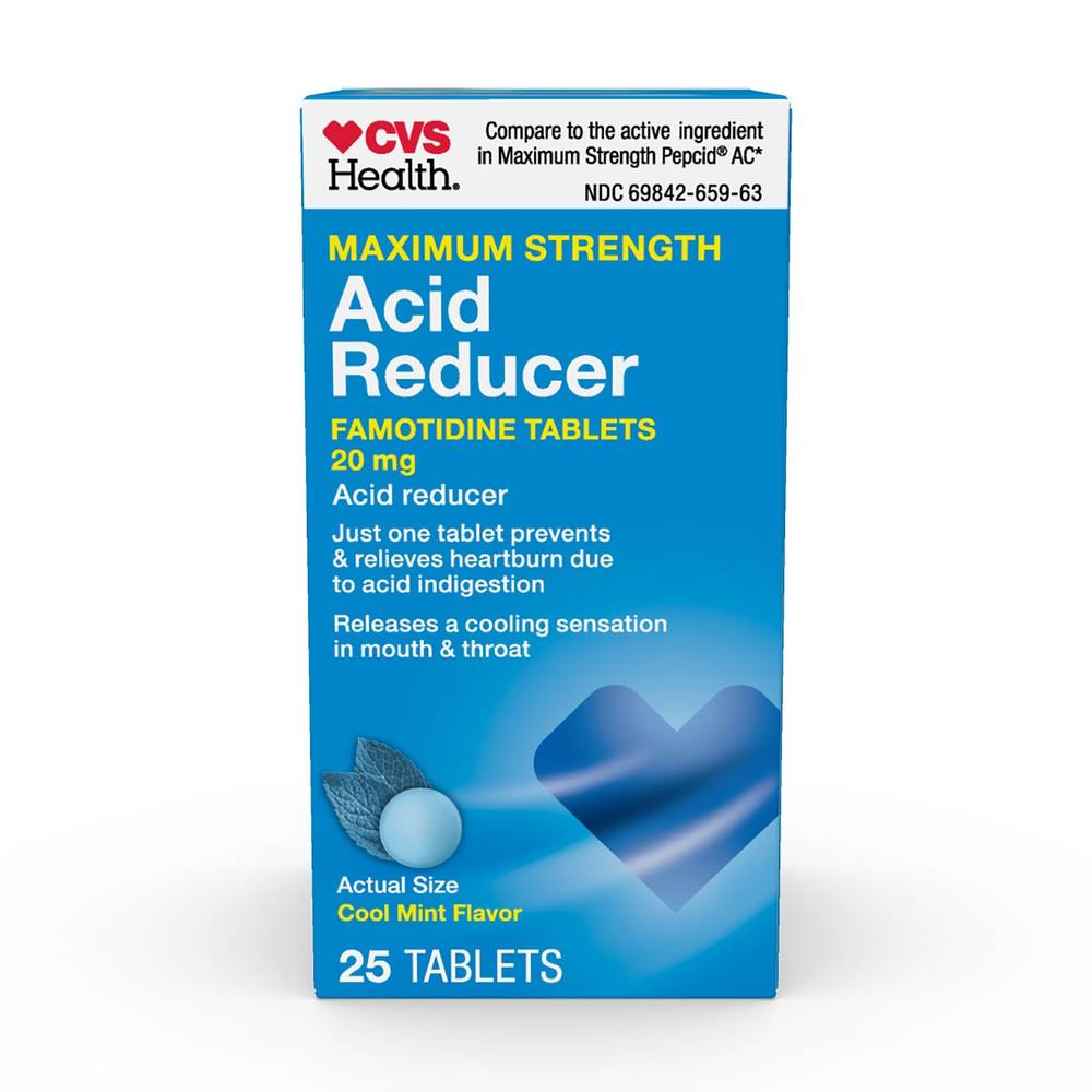 Cvs Health Maximum Strength Acid Reducer Tablets (25 ct) (cool mint)