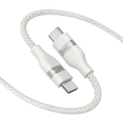 Anker 100% Pcr-Braided Ultra Soft Usb-C To Usb-C Cable, 3 ft, White