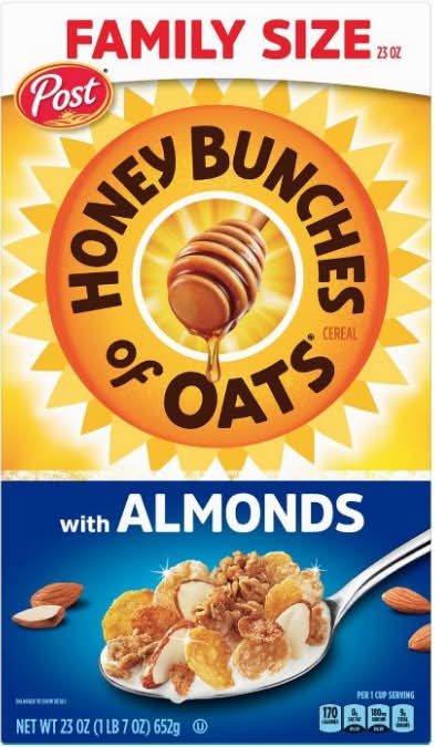 Honey Bunches Of Oats Family Size Cereal, Almonds (23 oz)