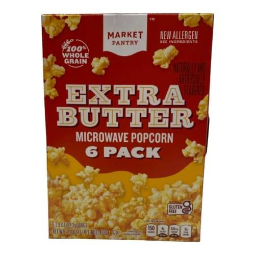 Market Pantry Extra Butter Microwave Popcorn (17.39 oz, 6 ct)