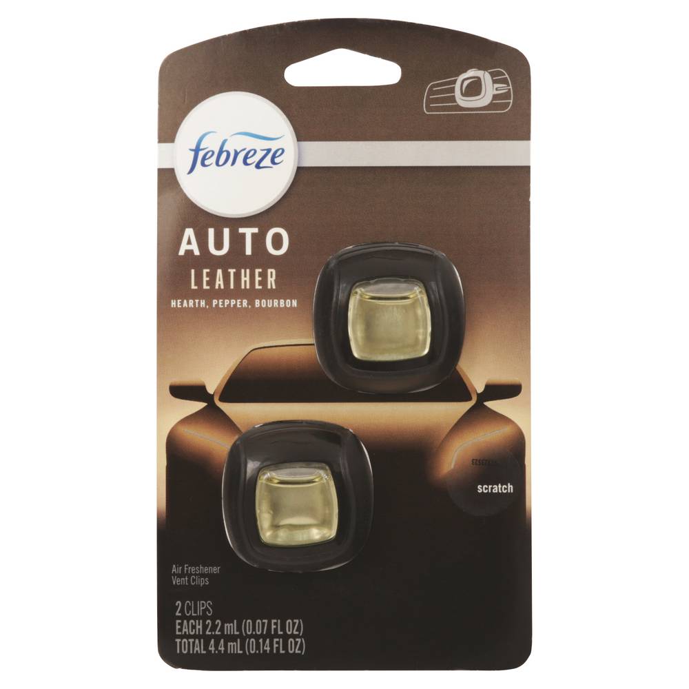 Febreze Auto Air Freshener, Leather (2.2 ml, 2 ct)