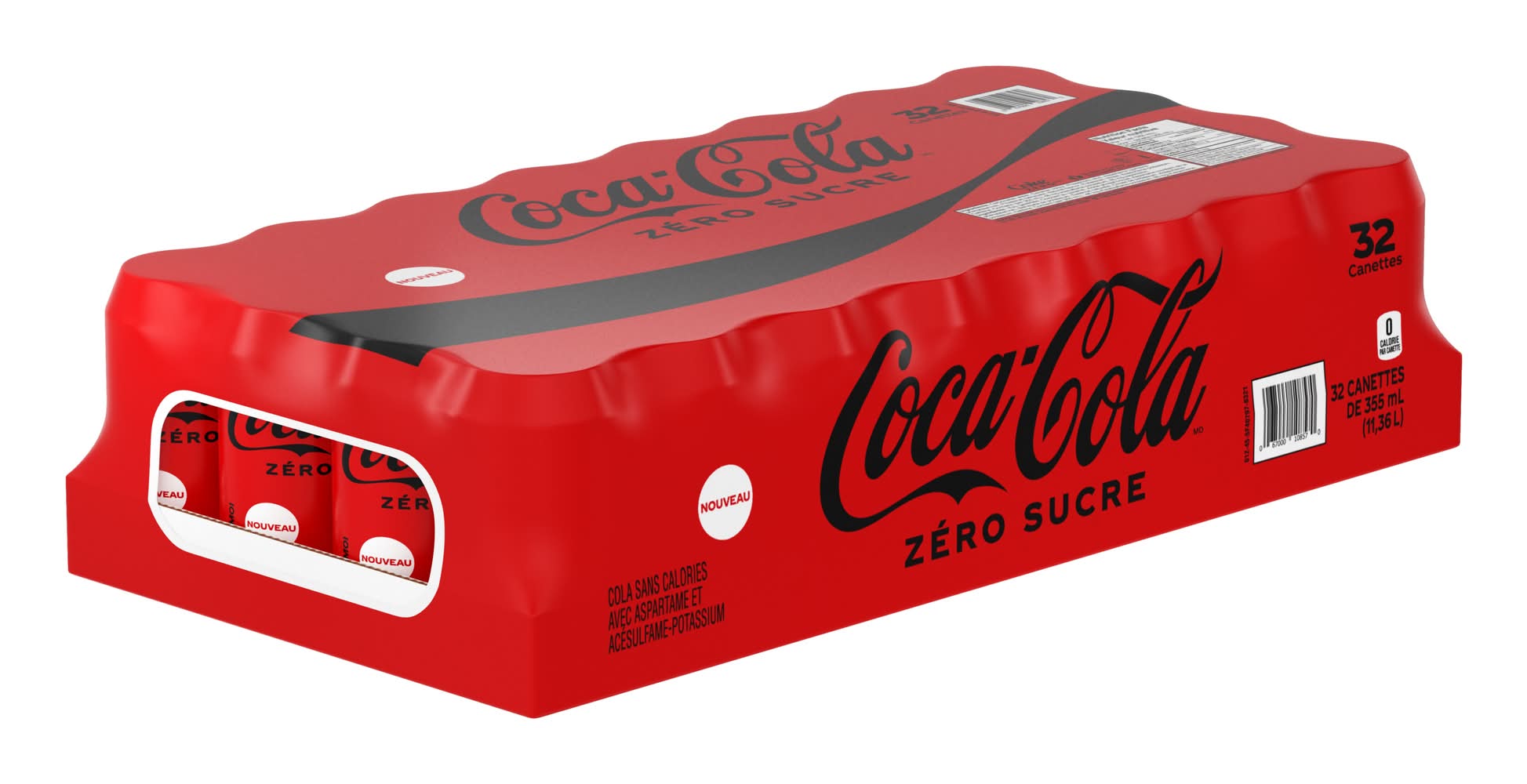 Coca-Cola Zéro - Boisson 355 Ml Paquet De 32 / Coca-Cola Zero Sugar Drink (32 x 355 ml)