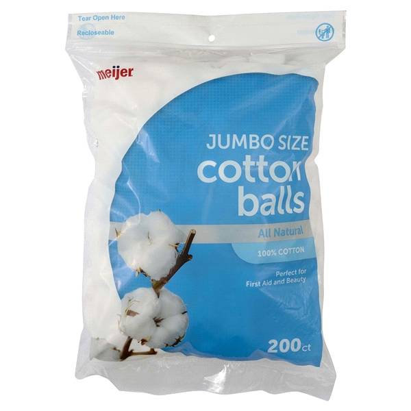 Meijer Jumbo Cotton Balls, 200 ct