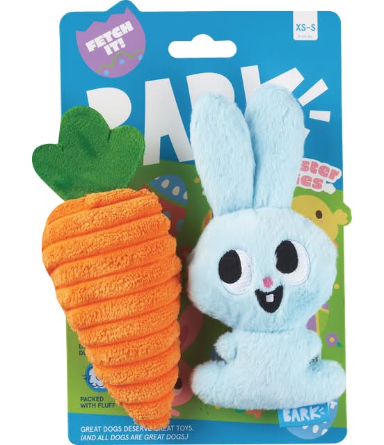 Bark Harriet & Carrot Easter Plush Dog Toy, S, Assorted (2 ct)