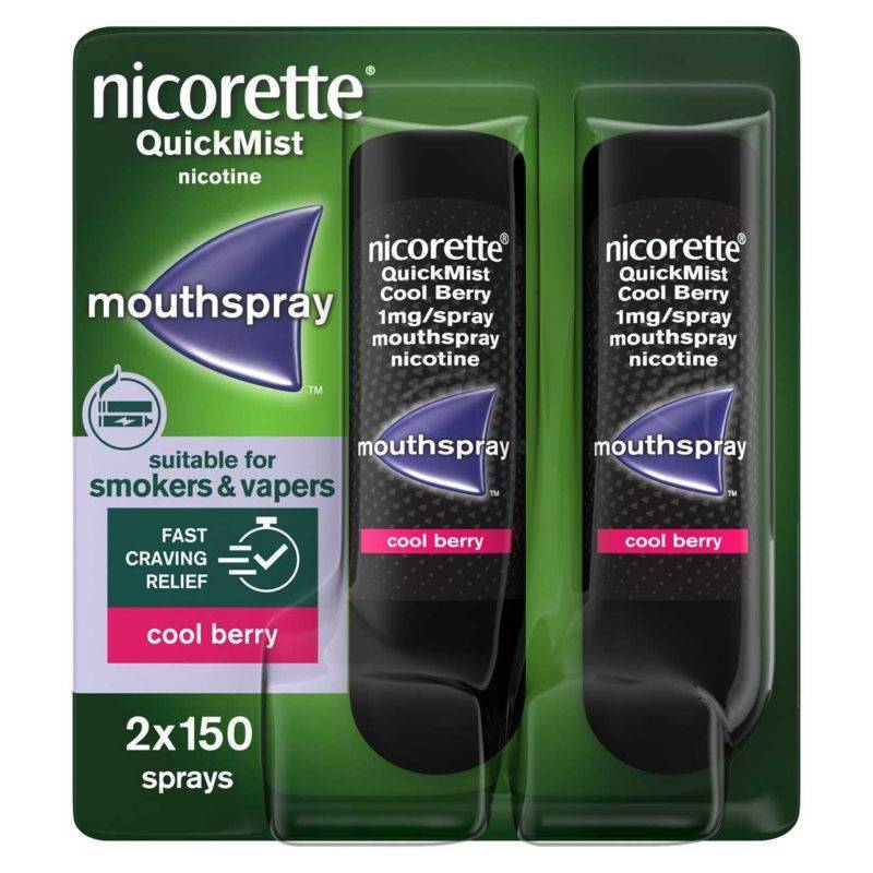 Nicorette QuickMist Cool Berry 1mg/spray Mouthspray Duo Pack